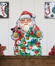 Christmas Tree Decorating Santa, Wooden Decorative Door Hanger
