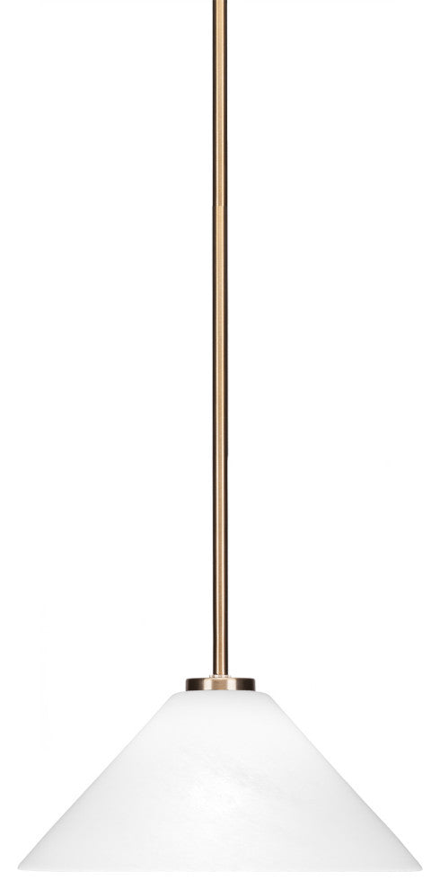 Atlas 1-Light Mini Pendant, New Age Brass/White Marble