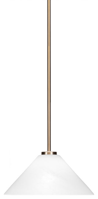 Atlas 1-Light Mini Pendant, New Age Brass/White Marble