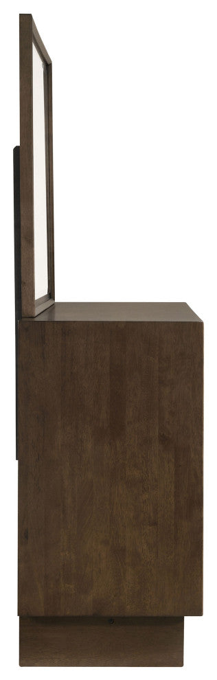 Glenwood 6-drawer Dresser and Mirror Warm Brown