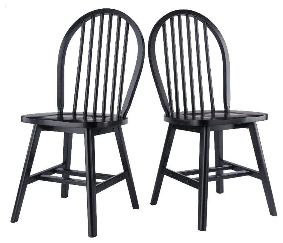 Windsor 2-Pc Chair Set, Black