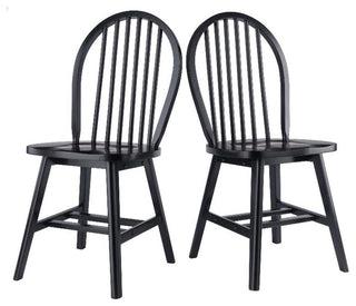 Windsor 2-Pc Chair Set, Black
