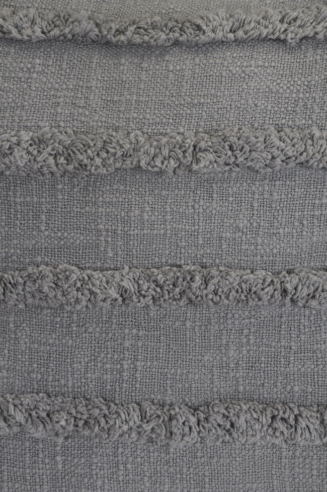 Overtufted Solid Throw Pillow, Gray