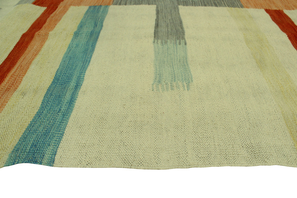 Winchester Kilim Zohreh Ivory/Light Green Rug, 6'3x9'8
