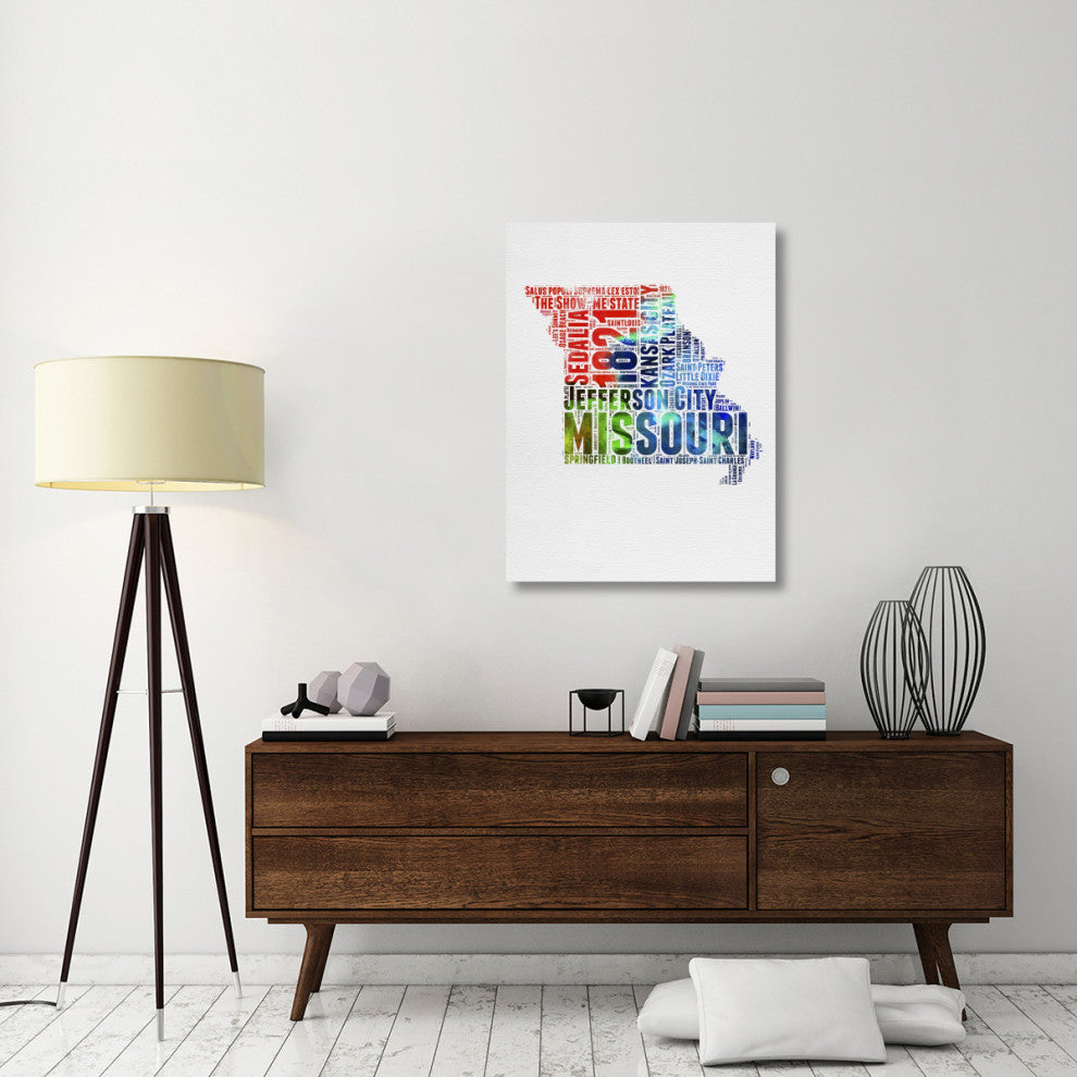 "Missouri Watercolor Word Cloud" Fine Art Print