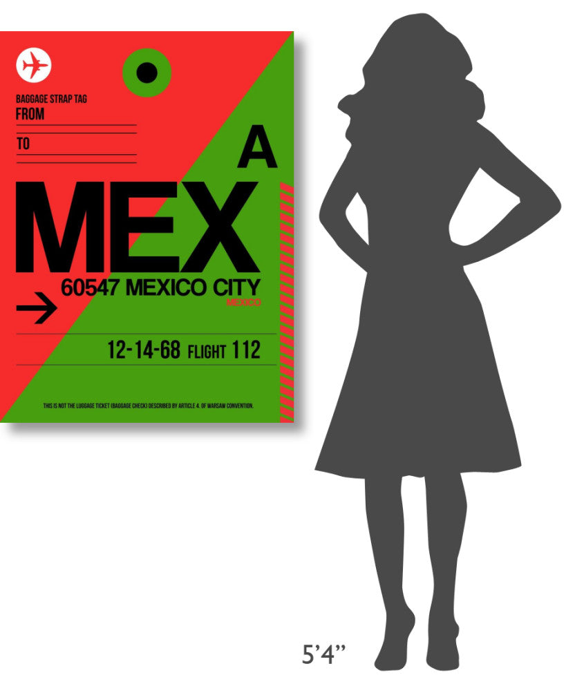 "MEX Mexico City Luggage Tag 2" Fine Art Print