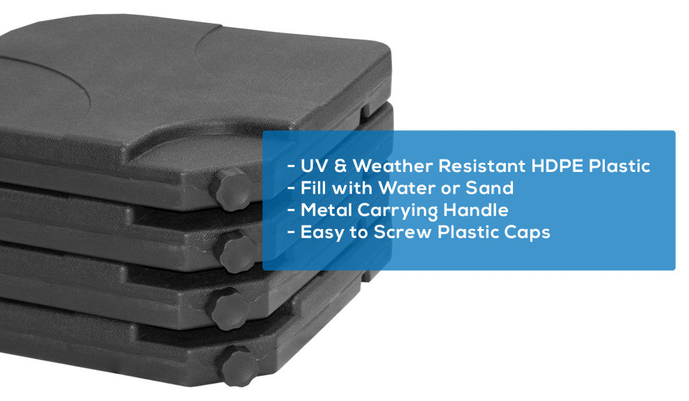 WestinTrends 4PC Set Universal Standard Cantilever Cross Base Umbrella Weights, Black