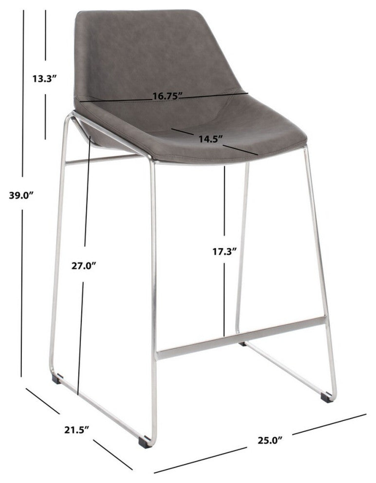 Safavieh Alexis Midcentury Counterstool, Ash/Silver
