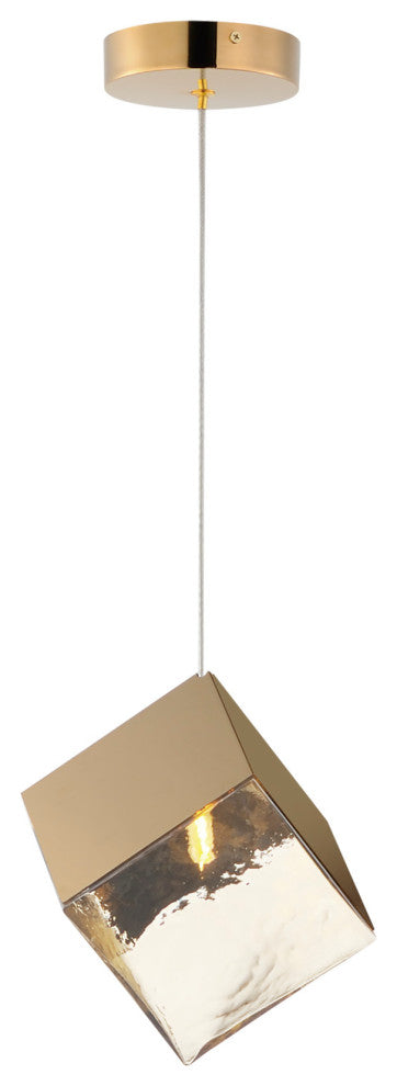 ET2 E24681 Ice Cube 8"W LED Mini Pendant - Polished Chrome / Clear