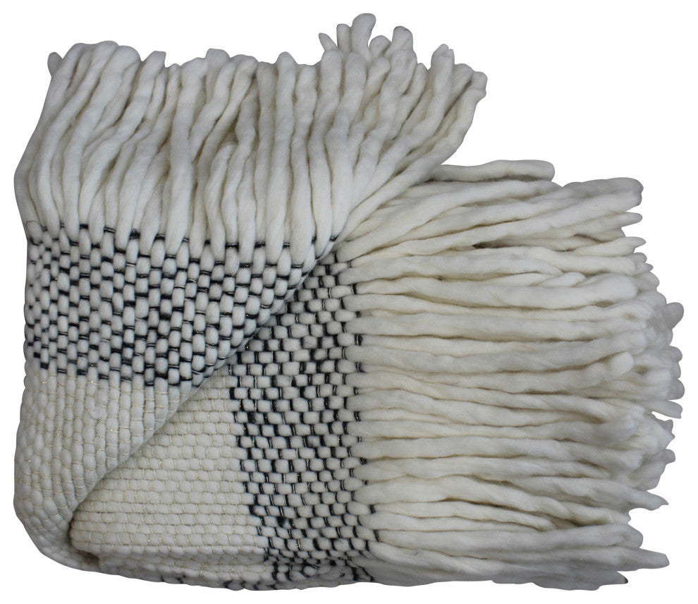 Scandinavian Consuela Throw Ivory - White