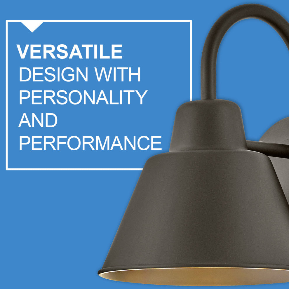Lark Wes 10.5" Small Outdoor Gooseneck Barn Light, Oil Rubbed Bronze