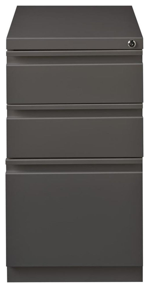 Scranton & Co 20" 3-Drawer Modern Metal Mobile Pedestal File Cabinet in Espresso