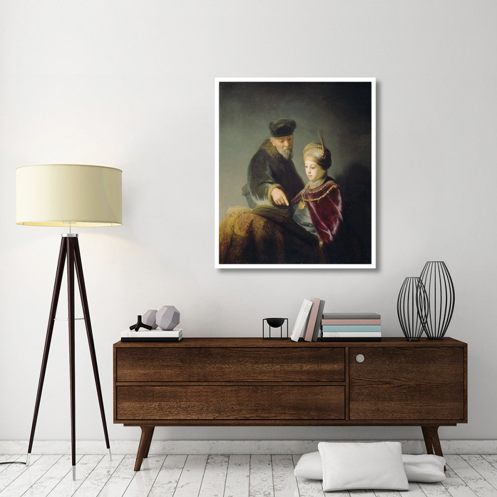 "A Young Scholar and his Tutor" Paper Art, 39"x46"