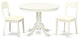 3 Pc Hartland Set, One Round 42In Dinette Table, Two Dinette Chairs