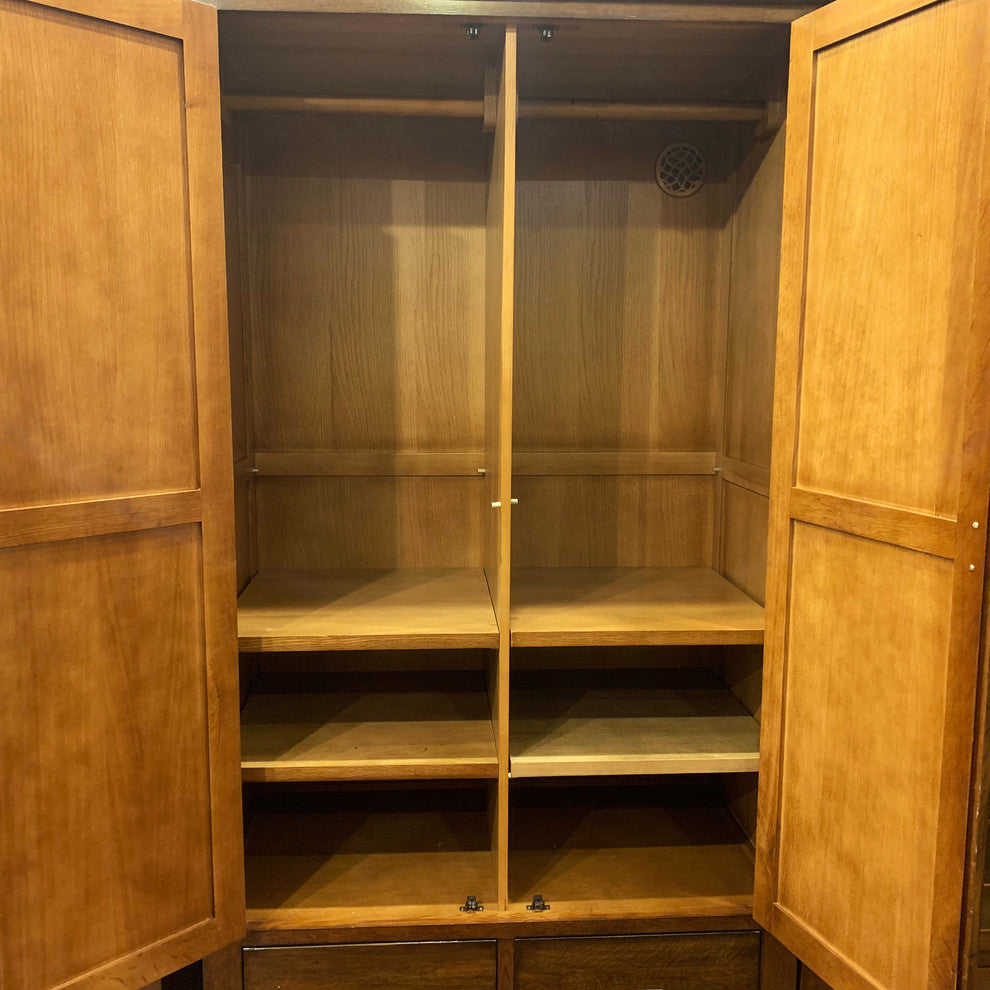Mission Quarter Sawn Oak 2 Door, 2-Drawer Armoire, Walnut