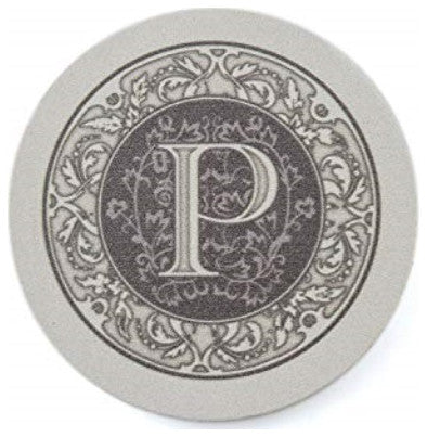 Thirstystone Absorbent Monogram Sandstone Coaster Set, Letter P