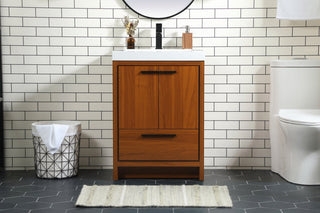 Walker 24" Single Bathroom Vanity, Teak