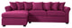 Modern Large Linen Sectional Sofa with Extra Wide Chaise Lounge, Purple