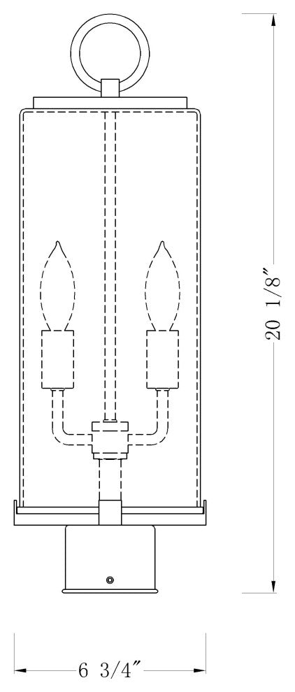 Zlite 592PHMR-BK 2-Light Outdoor Post Mount Fixture, Seedy