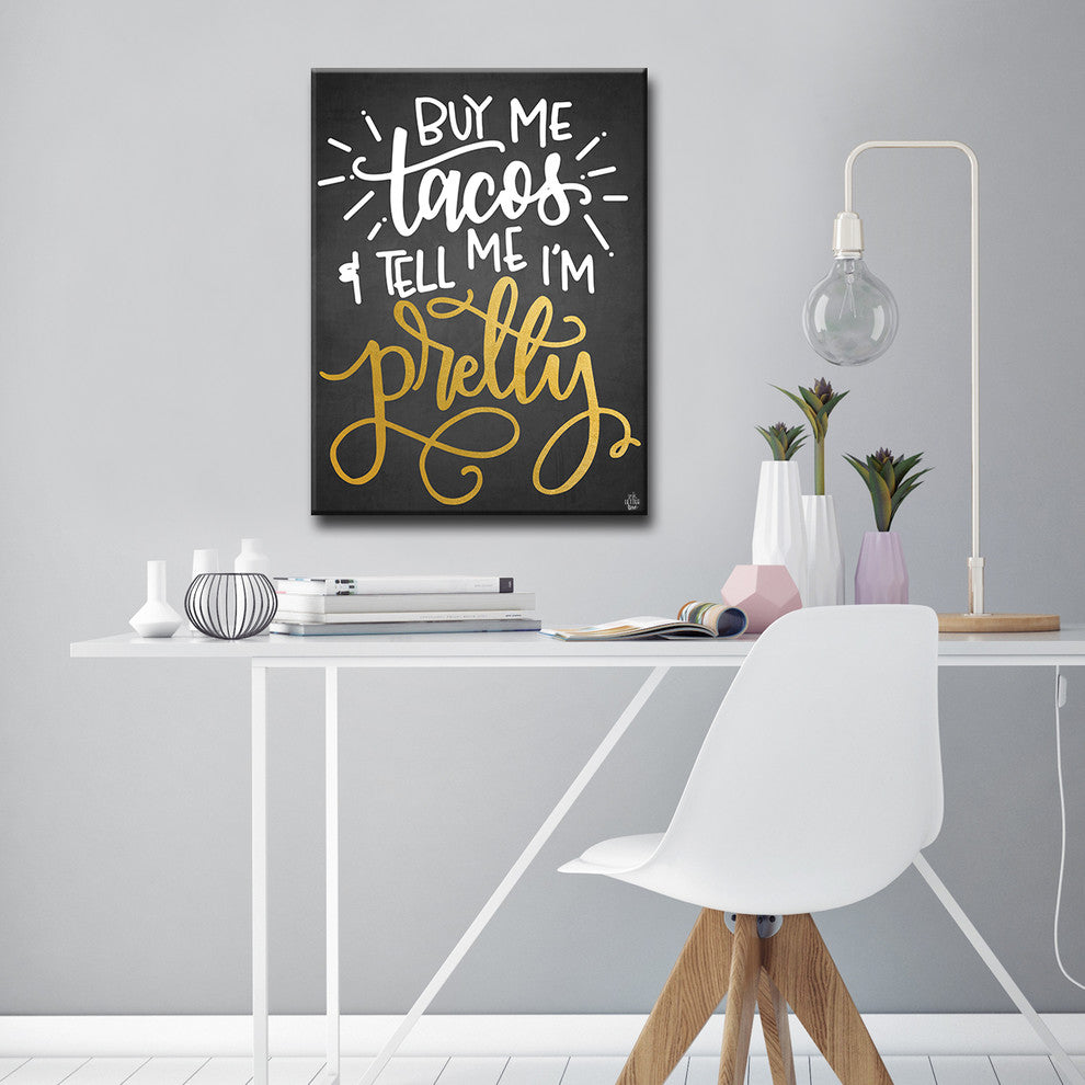 Ready2HangArt 'Buy Me Tacos' by Ink Letter Love Canvas Art, 40"x30"