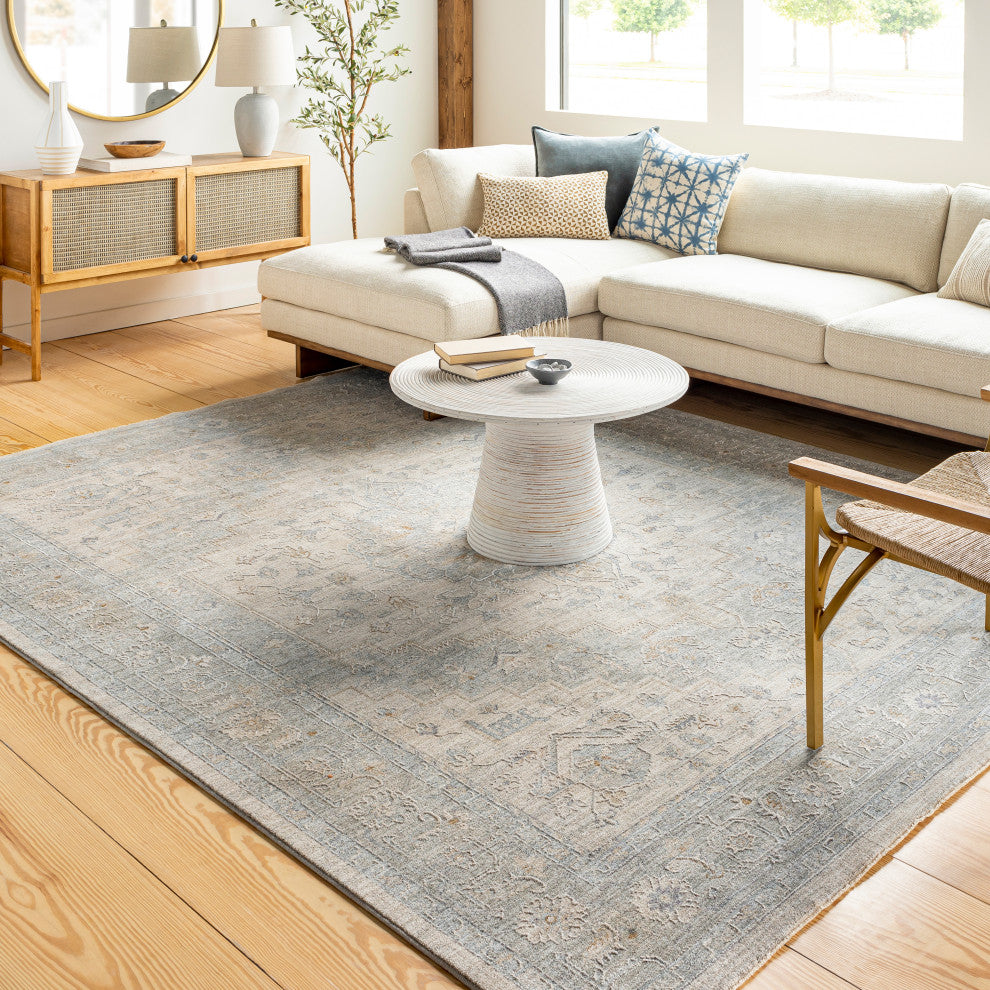 Avant Garde AVT-2302 Traditional Light Blue 6'7"x9'6" Area Rug