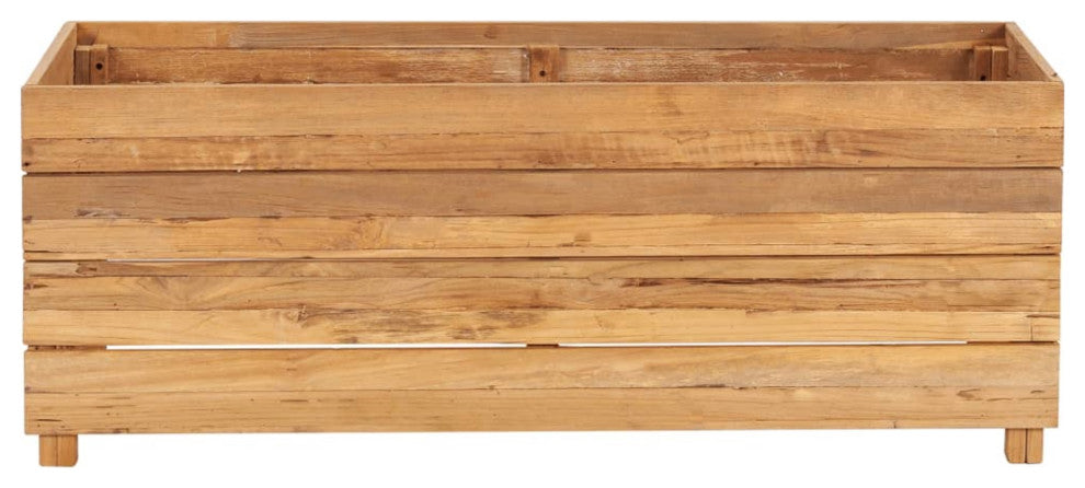 Vidaxl Raised Bed 39.4"x15.7"x15" Recycled Teak and Steel