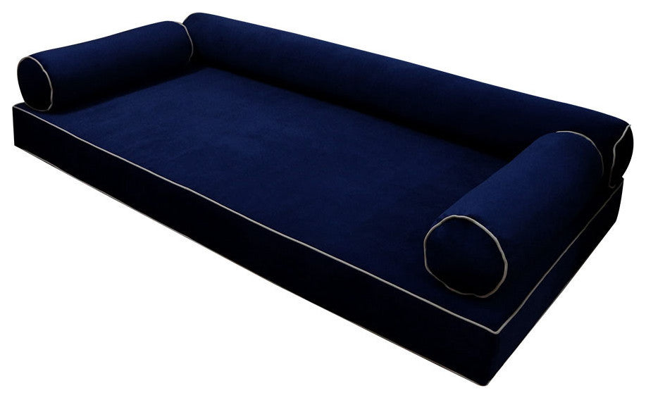 STYLE V6 TwinXL Velvet Contrast Indoor Daybed Mattress Pillow |COVER ONLY| AD373