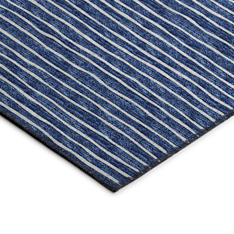 Indoor/Outdoor Laidley LA1 Navy Machine Washable 3' x 5' Rug