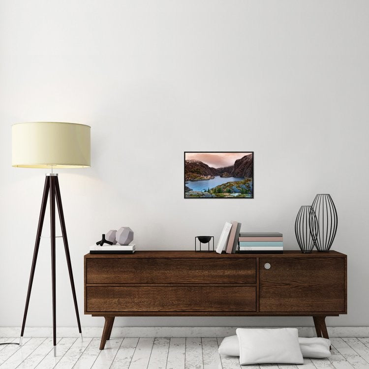 "Norwegian Village" Framed Canvas Giclee by Liloni Luca, 23x16"