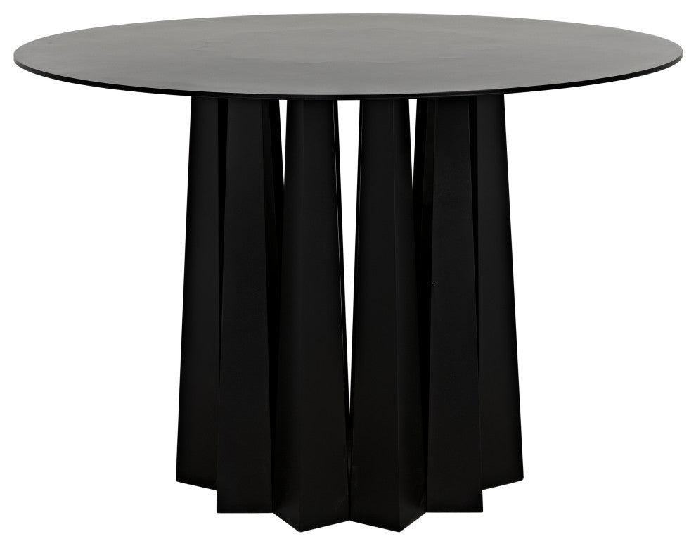 Column Dining Table, Black Metal