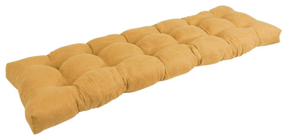 60-inch by 19-inch Tufted Solid Microsuede Bench Cushion