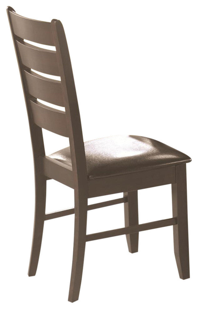 Benzara BM69066 Wooden Dining Side Chair, Cappuccino Brown, Set of 2
