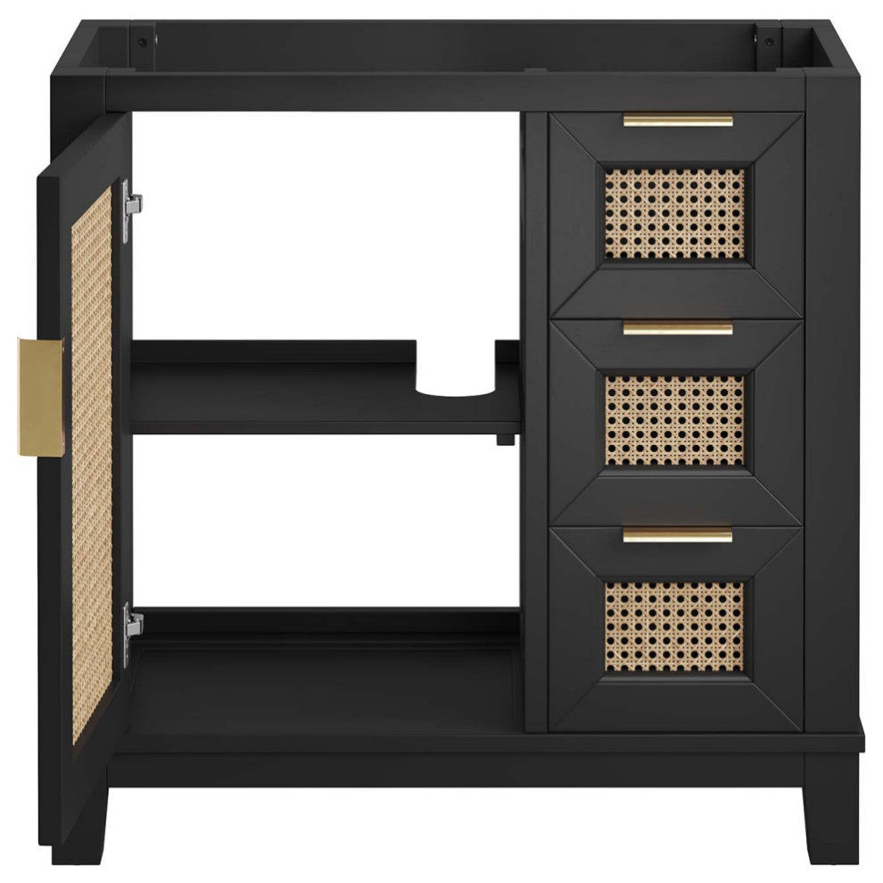 Dixie 36" Solid Wood Bathroom Vanity Cabinet, Sink Basin Not Included, Black
