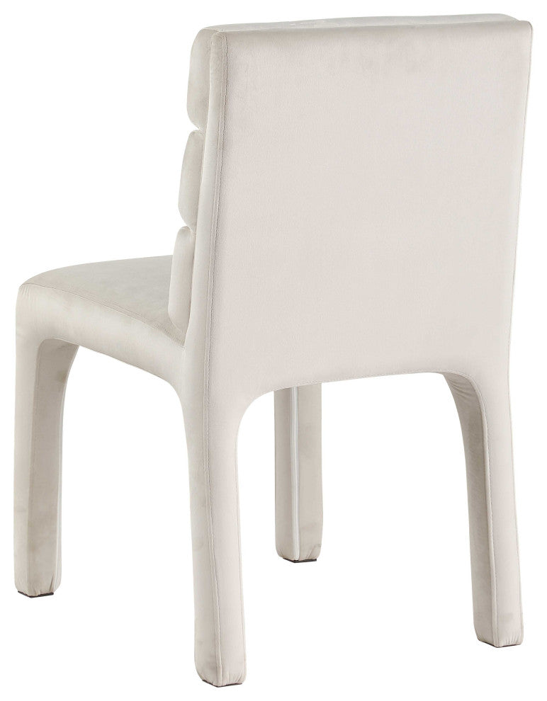 Kai Upholstered Dining Chair, Cream, Velvet, Set of 2