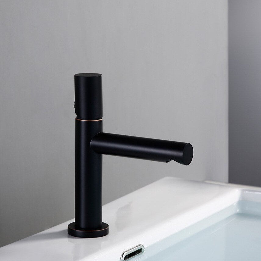 Wasser Solid Brass Single Handle Bathroom Sink Faucet, Matte Black