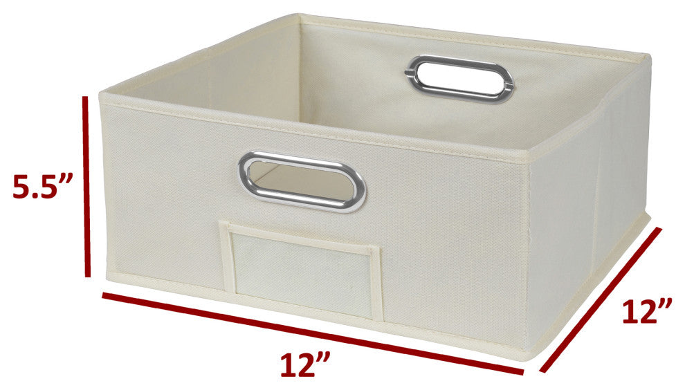 Niche Cubo Set of 12 Half-Size Foldable Fabric Storage Bins- Natural