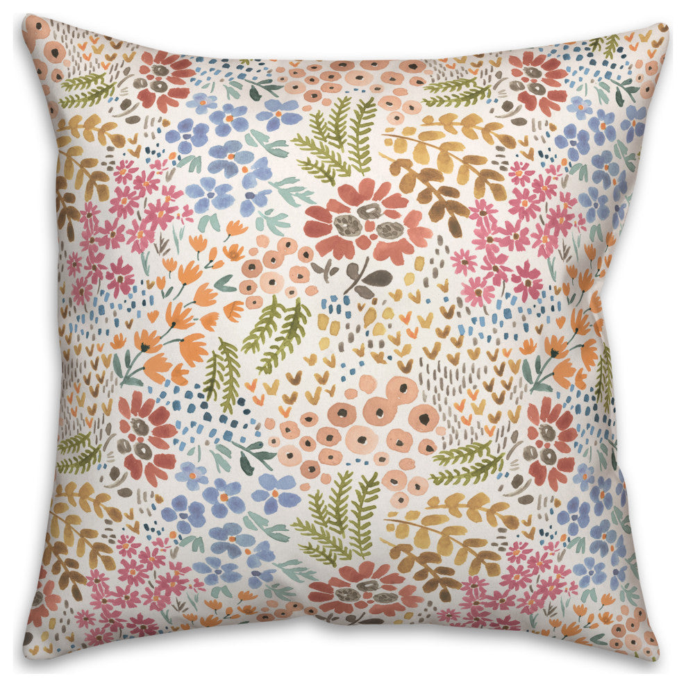 Bright Multi Floral 18"x18" Spun Poly Pillow