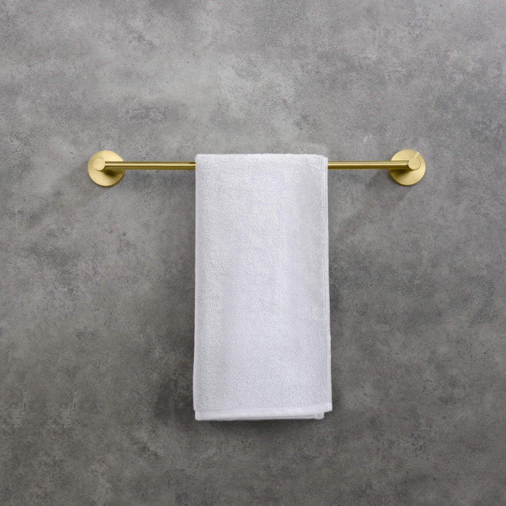 Circular Bathroom 18" Towel Bar, Brushed Gold