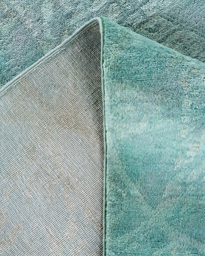 Vibrance, One-of-a-Kind Hand-Knotted Area Rug Blue, 8'2"x9'10"