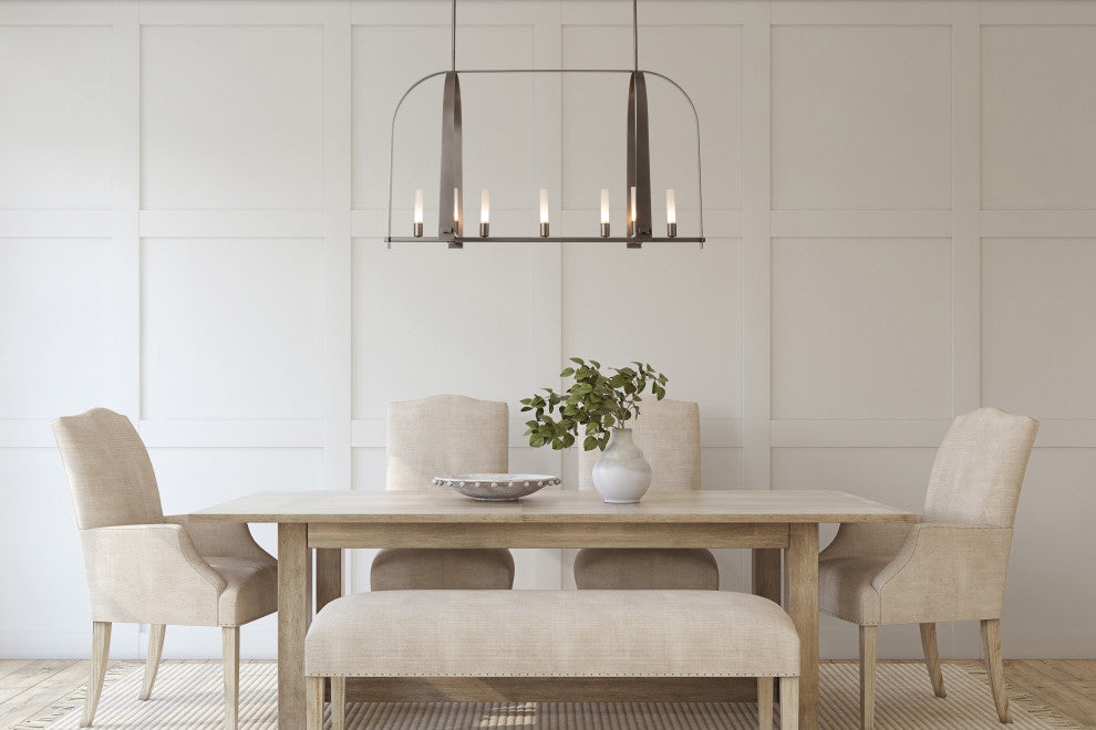 Triomphe 9-Light Linear Pendant Dark Smoke Frosted Glass