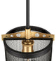 1-Light Wire Mesh Mini Pendant, Black and Soft Gold