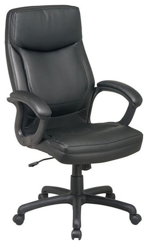 Executive High Back Black Bonded Leather Office Chair