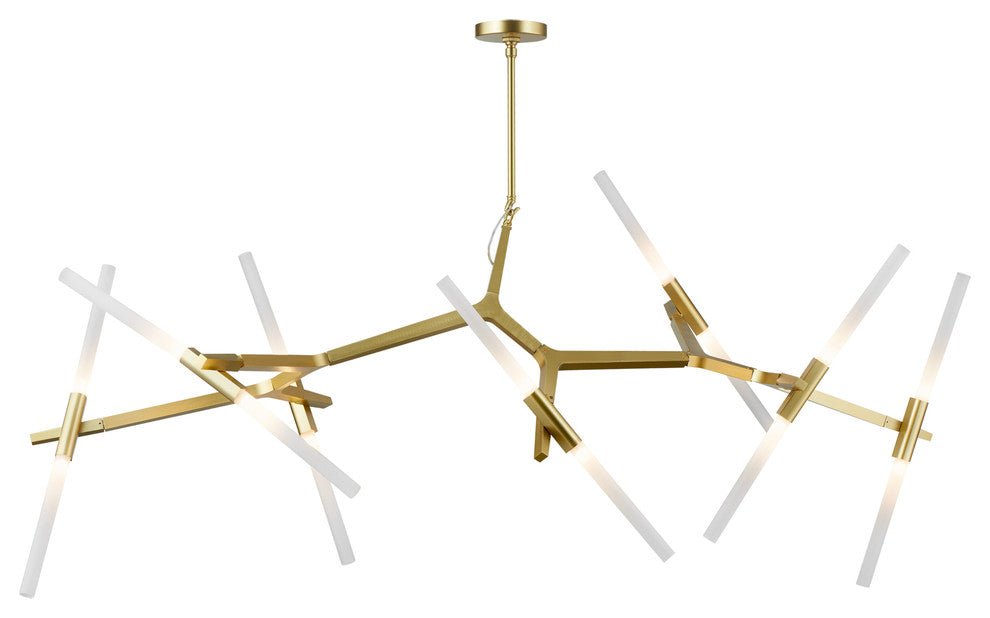 Glass Bar Rod Light Fixture, Brass