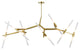 Glass Bar Rod Light Fixture, Brass