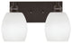 Edge 2-Light Bath Bar, Espresso Finish, 5" White Linen Glass