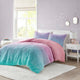 Mi Zone Primrose Ombre Shaggy Faux Fur Comforter Set, Purple Multi