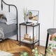 2-Tier Small Side Table with Shelf, Sofa Table for Living Room