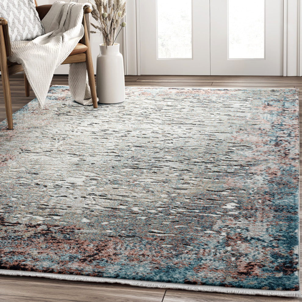 Abani Rugs Azure AZR190A Contemporary Multi-Color Distressed Area Rug