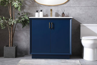 36" SIngle Bathroom Vanity, Blue