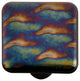 Art Glass Fractured Knob, Black Post, Patterned